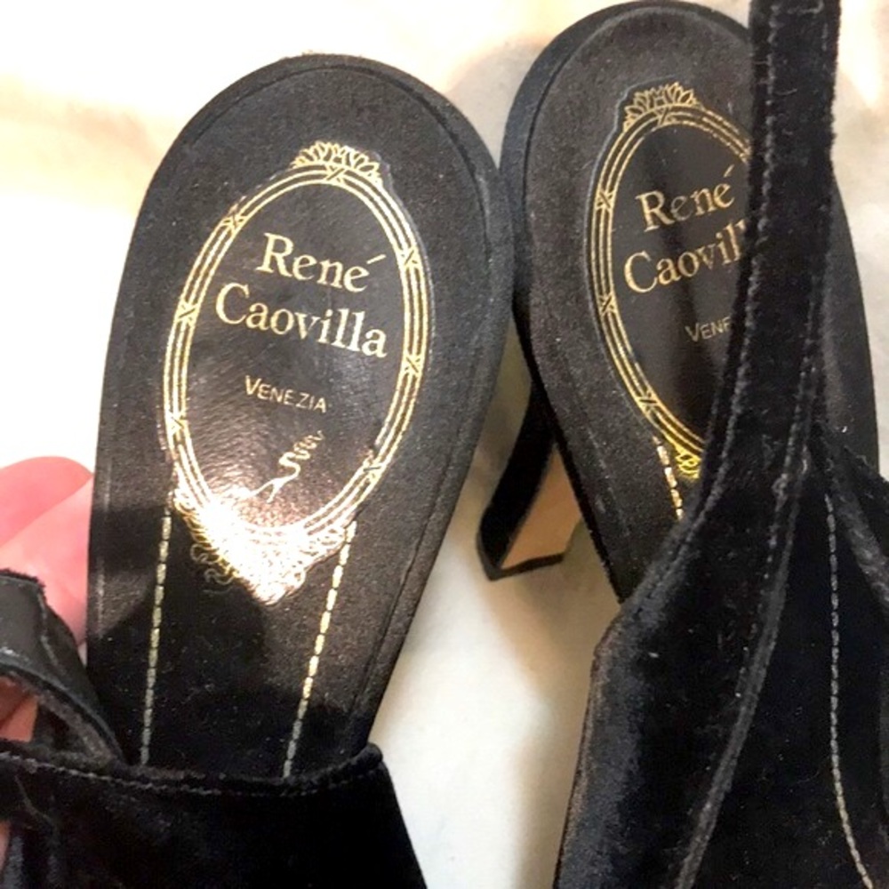 Rene Caovilla open toe rhinestone heels, Sz 9 (40) - Picture 6 of 9